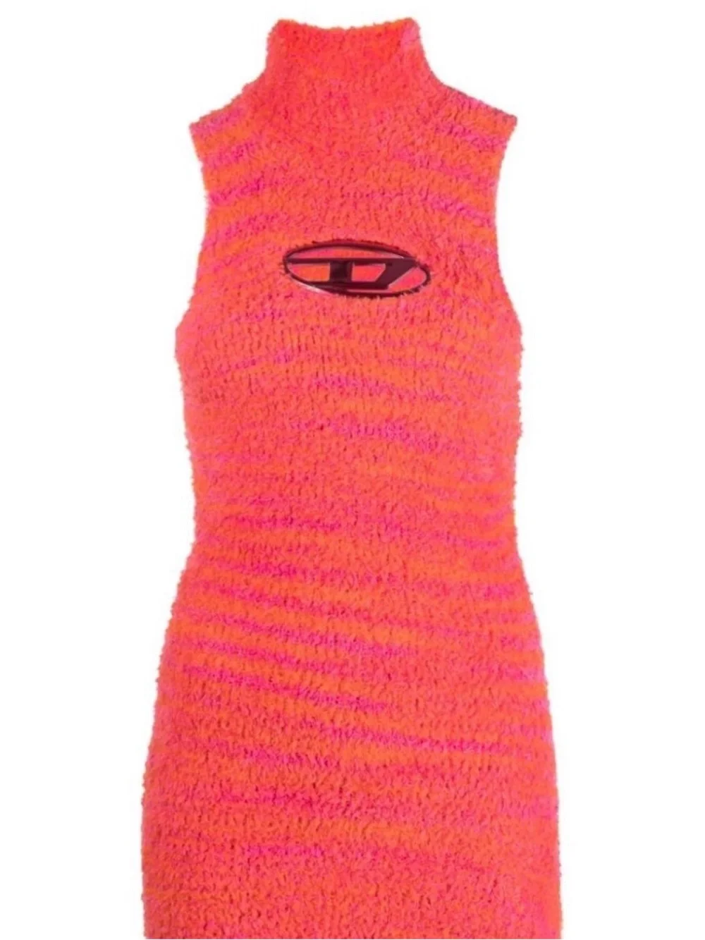 Diesel M-Leros Logo plaque toweling dress - Picture 2 of 6